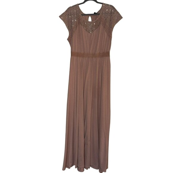 Torrid Lace Yoke Blush Pink Stretch Polyester Blend Maxi Dress Size 2X - Picture 1 of 7